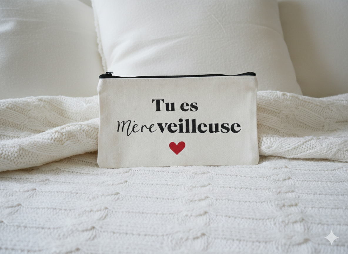Pochette personnalisée, trousse de maquillage personnalisé.