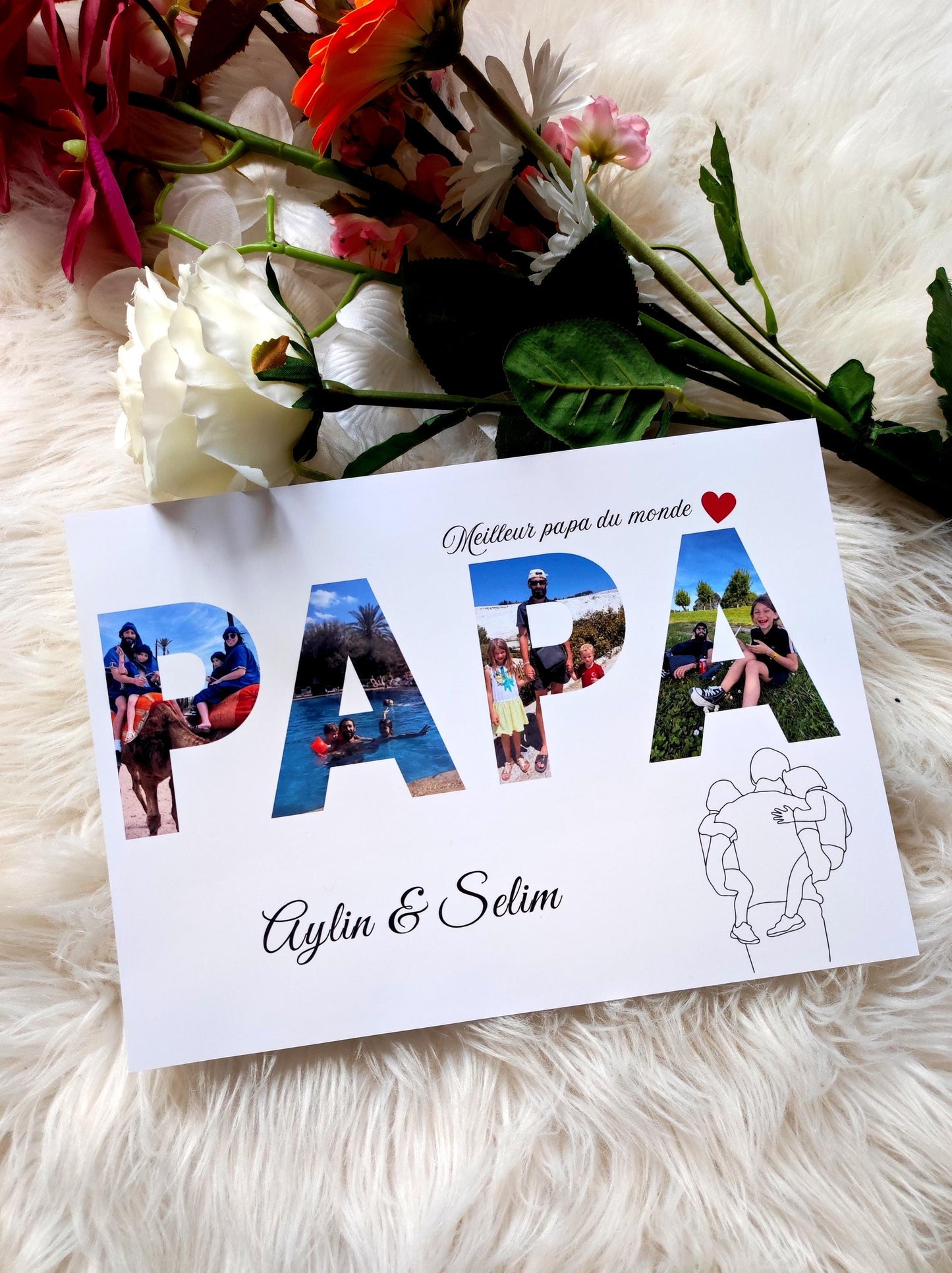 Affiche papa personnalisée avec photos, cadeau pour papa, cadeau pour la fête des pères
