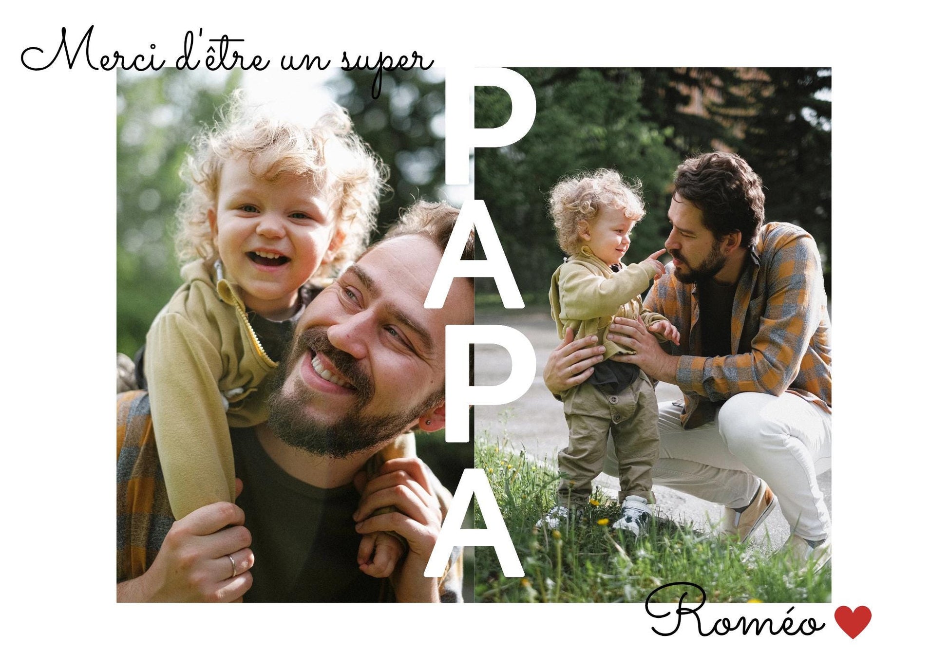 Affiche papa personnalisée avec photos, cadeau pour papa, cadeau pour la fête des pères