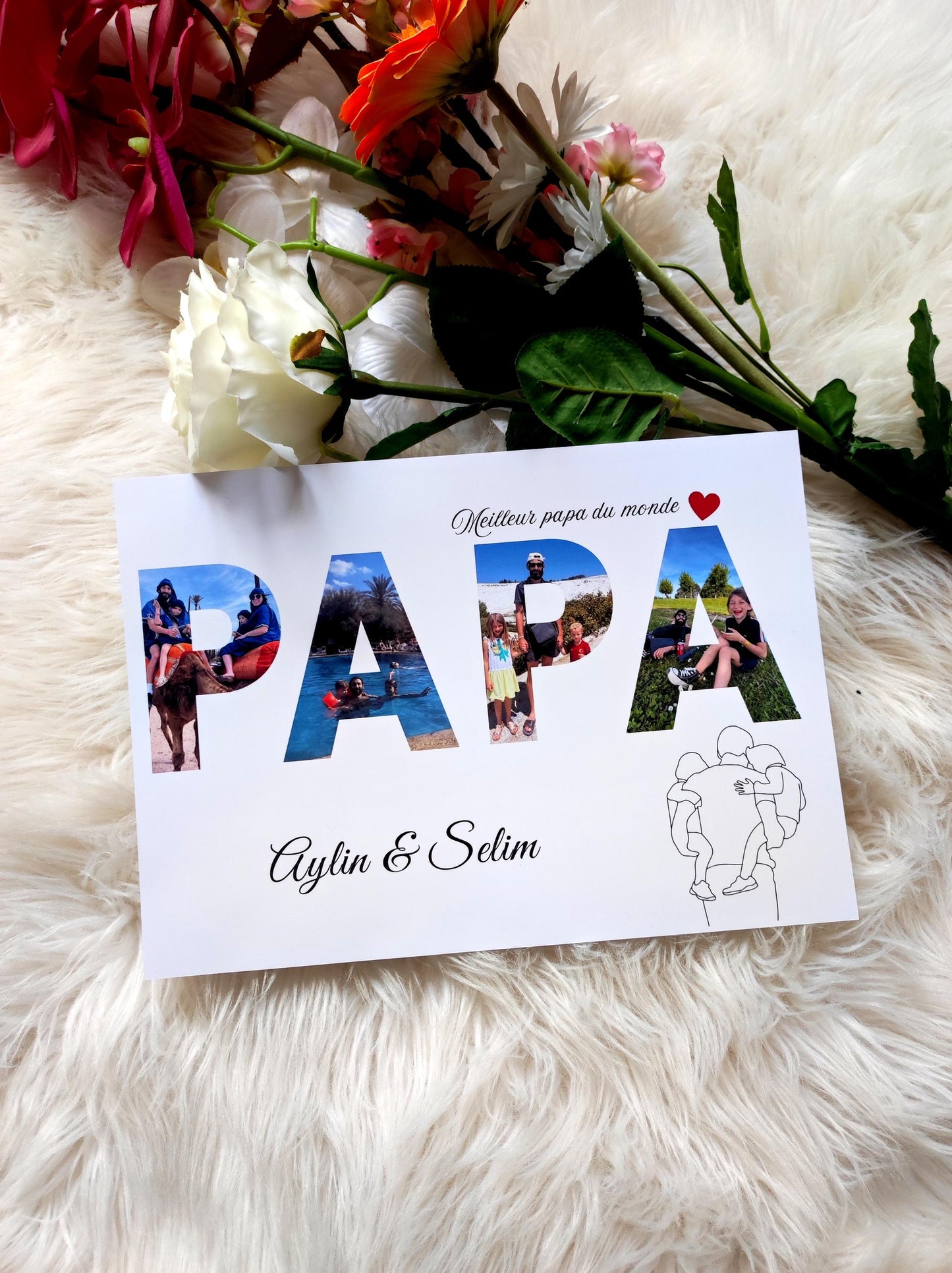Affiche papa personnalisée avec photos, cadeau pour papa, cadeau pour la fête des pères