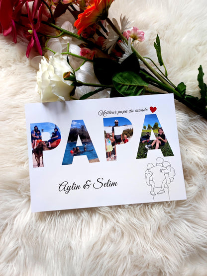 Affiche papa personnalisée avec photos, cadeau pour papa, cadeau pour la fête des pères