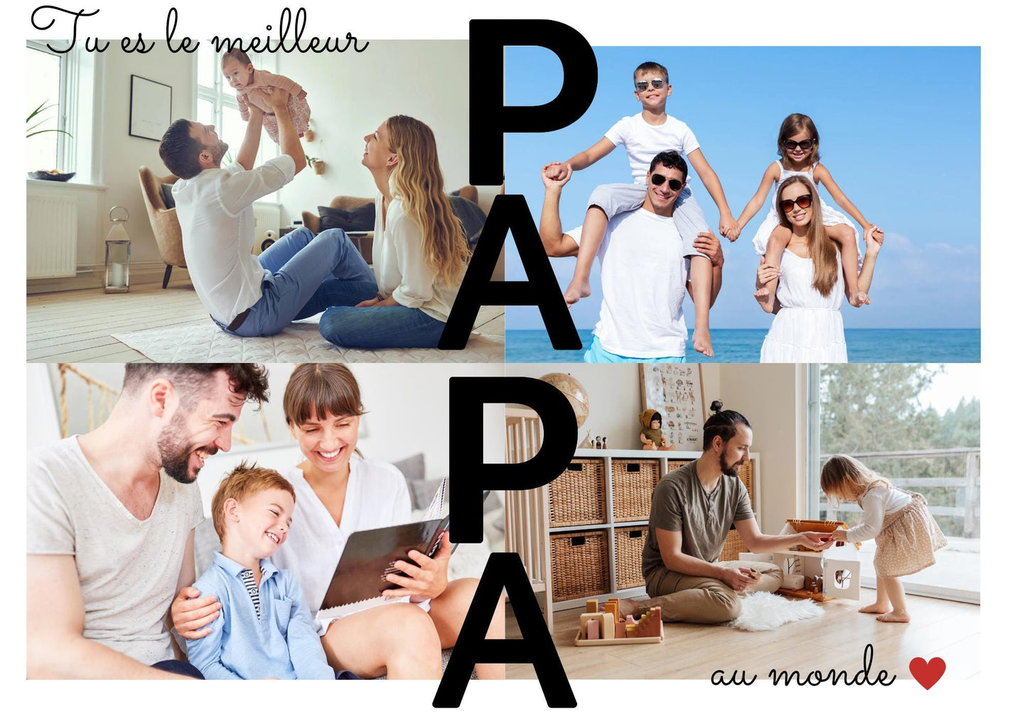 Affiche papa personnalisée avec photos, cadeau pour papa, cadeau pour la fête des pères
