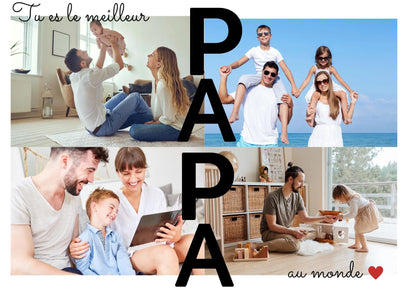 Affiche papa personnalisée avec photos, cadeau pour papa, cadeau pour la fête des pères