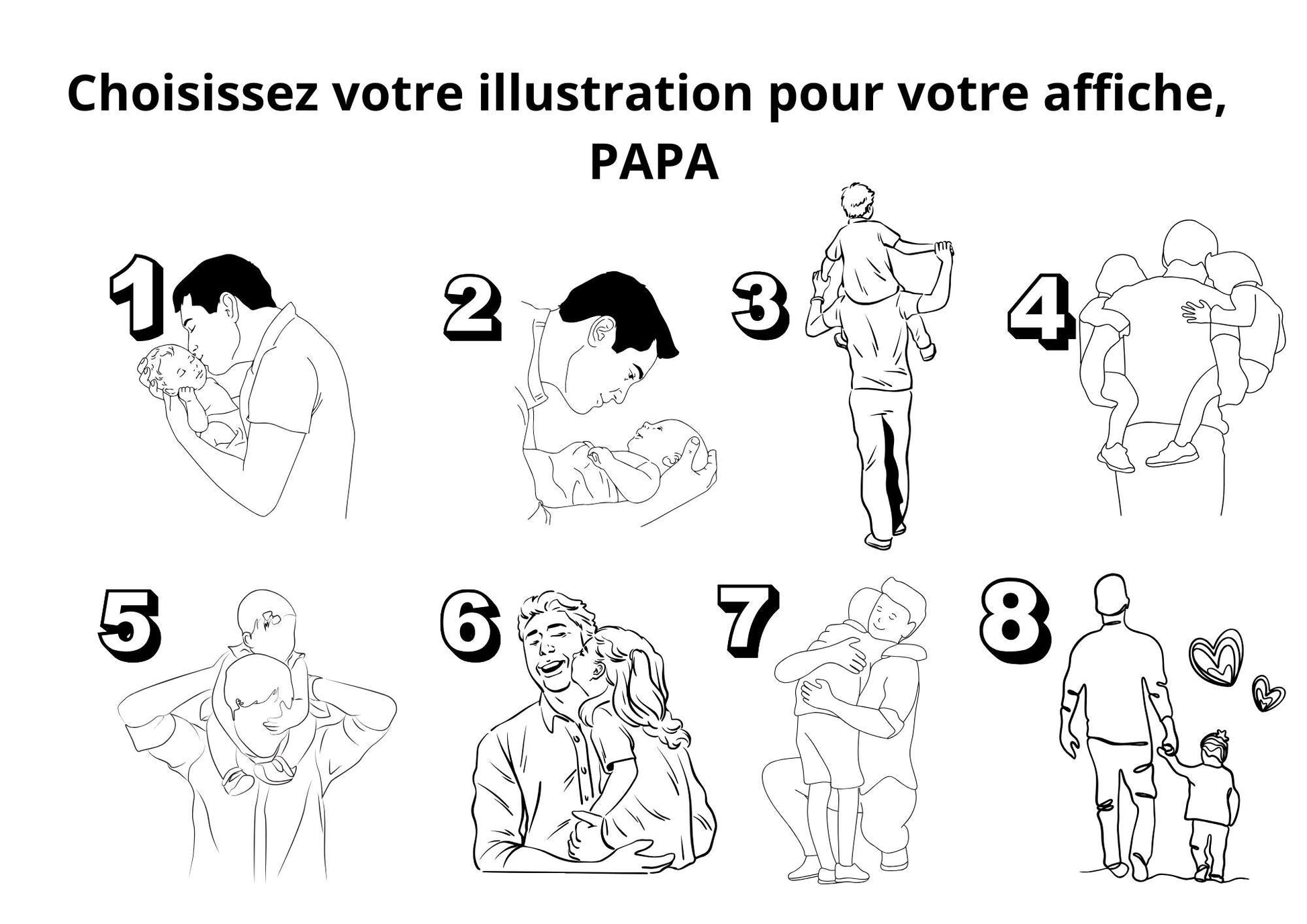 Affiche papa personnalisée avec photos, cadeau pour papa, cadeau pour la fête des pères