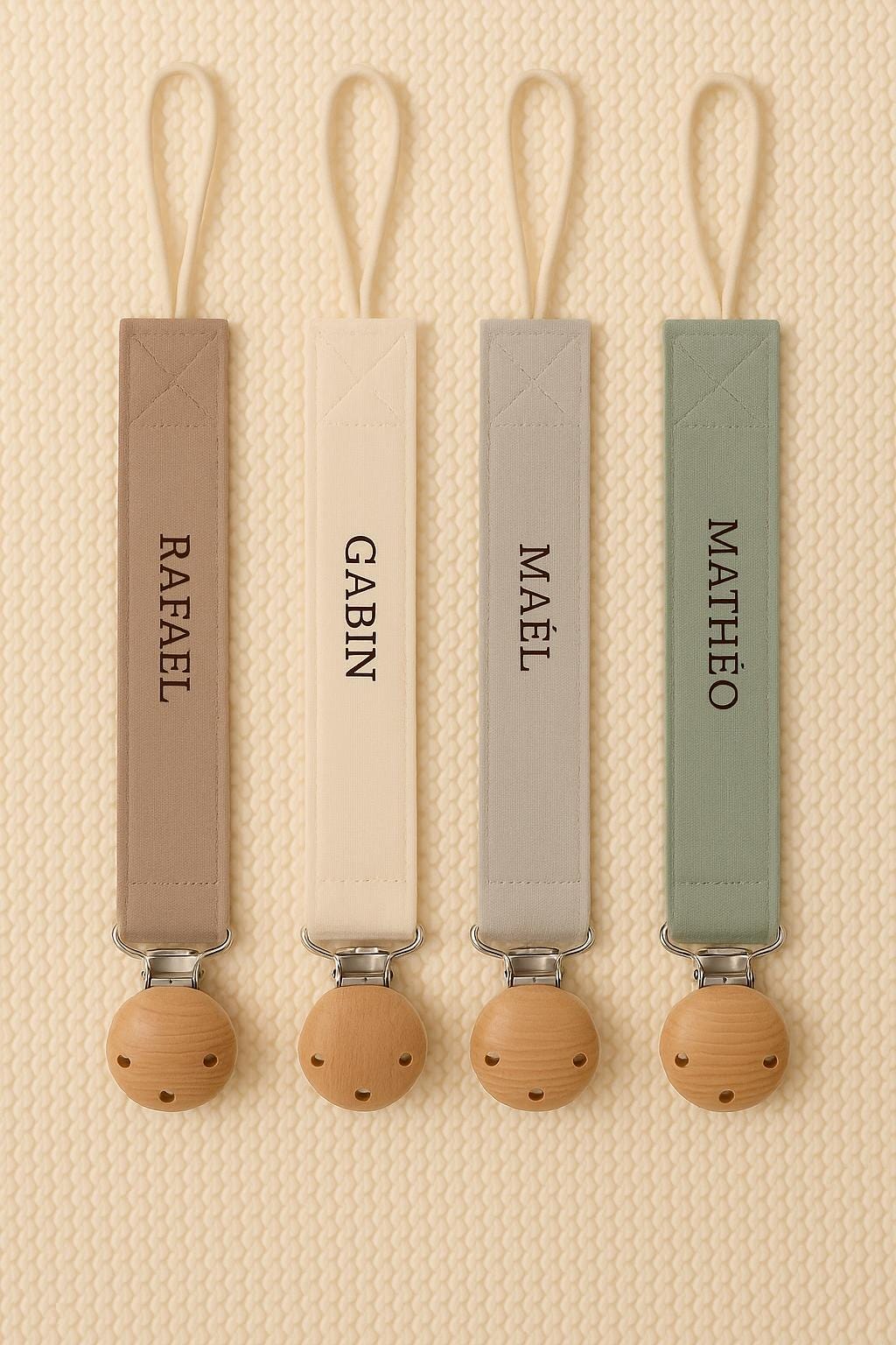 Attache tétine personnalisée en gaze de coton - Attache sucette -cadeau naissance - accessoires bébé