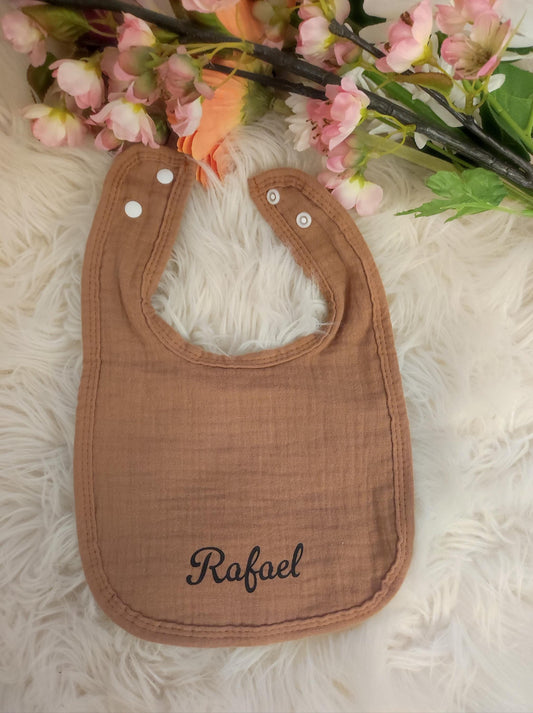 Bavoir bébé personnalisé 100% coton - bavoir personnalisable - cadeau de naissance