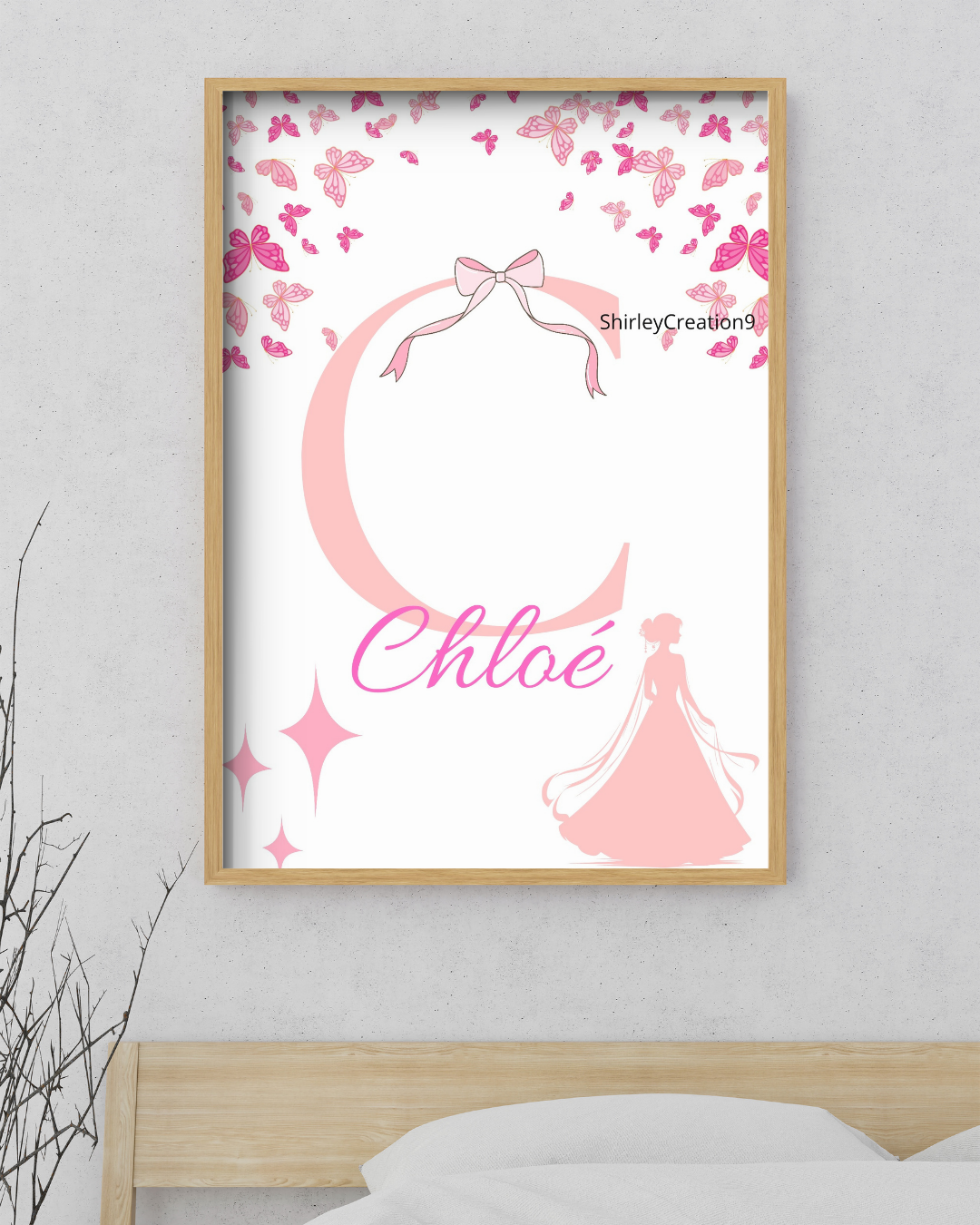 Affiche initiale prénom personnalisée - affiche lettre, prénom - cadeau