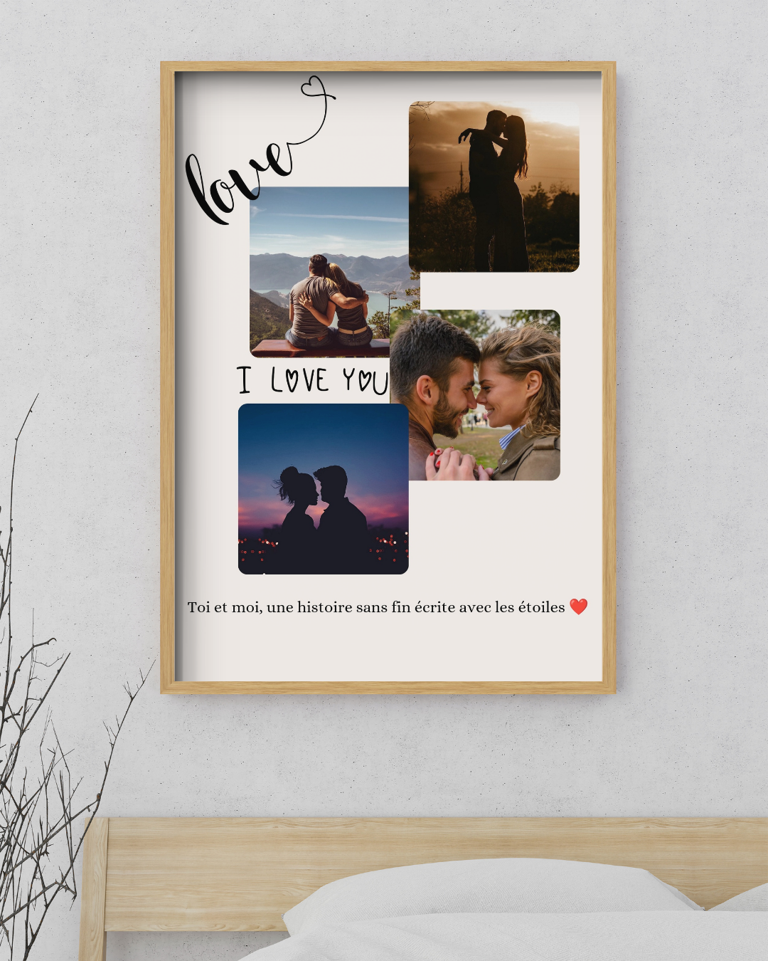 Affiche de couple personnalisée avec vos photos
