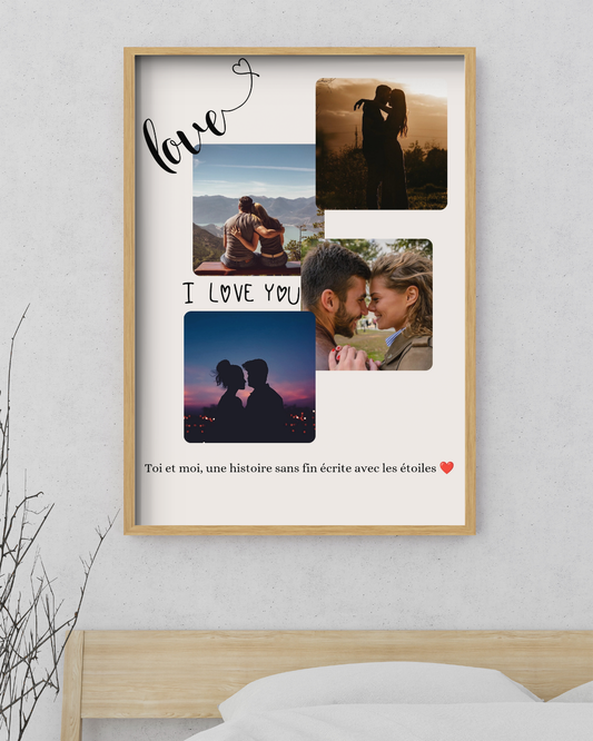 Affiche de couple personnalisée avec vos photos