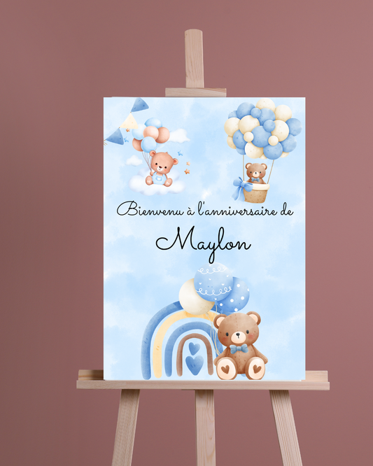 Affiche bienvenue pour anniversaire- Décoration - anniversaire personnalisée