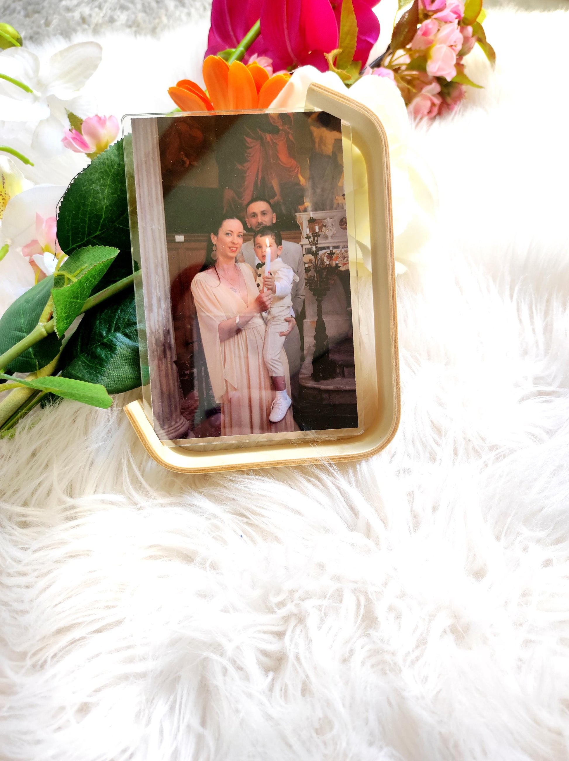 Cadeau photo personnalisé, plaque photo personnalisée avec support