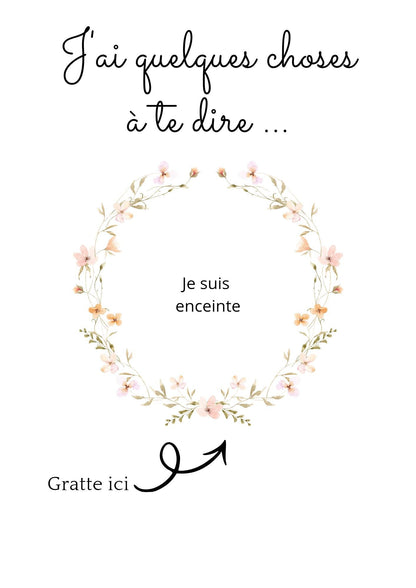 Carte à gratter, annonce grossesse, annonce pour une surprise.