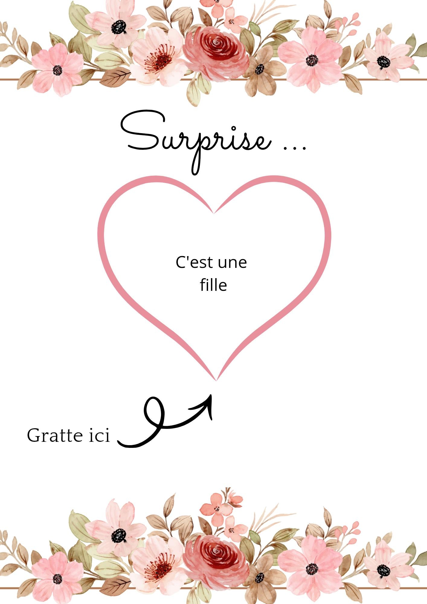 Carte à gratter, annonce grossesse, annonce pour une surprise.