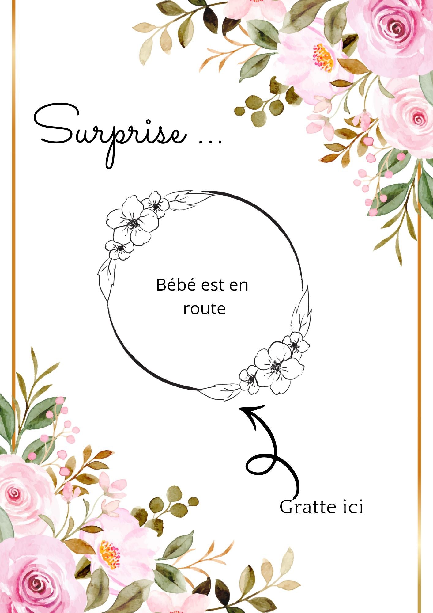 Carte à gratter, annonce grossesse, annonce pour une surprise.