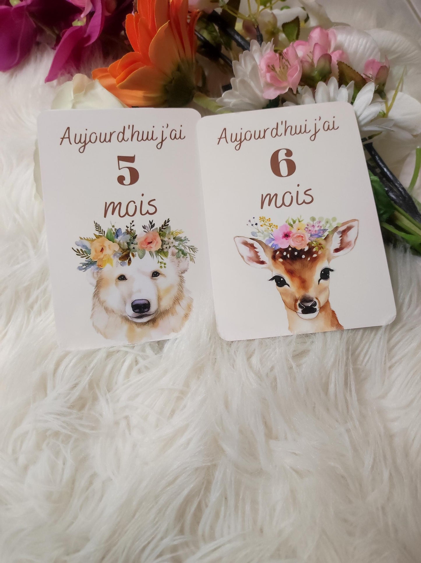 Carte étape bébé - 12 mois - naissance bébé - cadeau de naissance.
