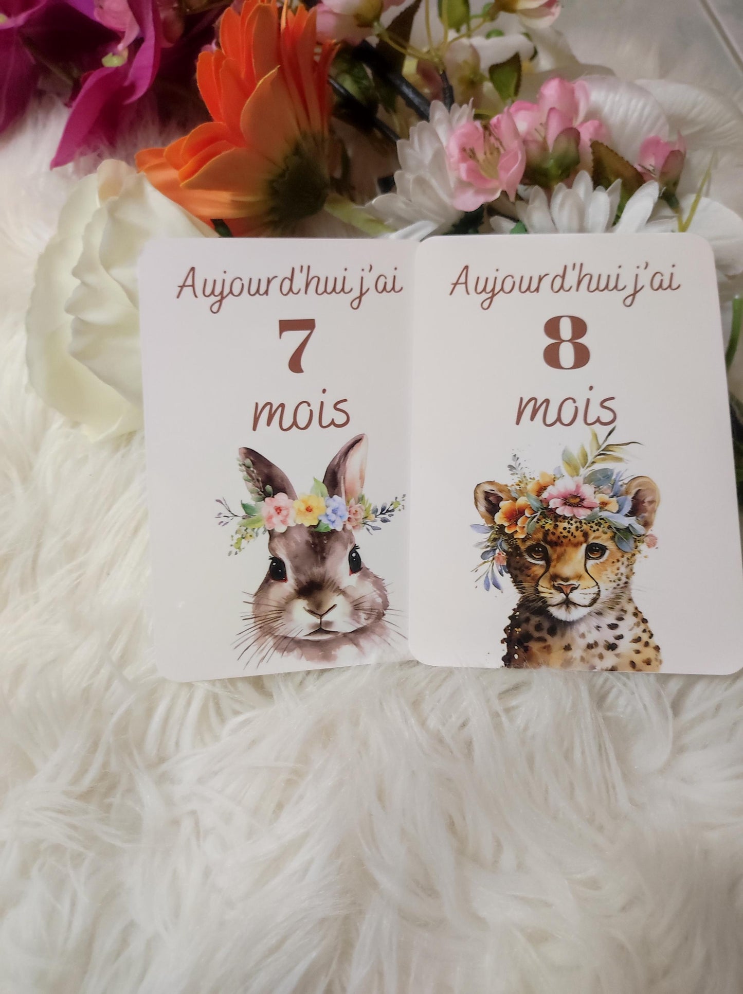 Carte étape bébé - 12 mois - naissance bébé - cadeau de naissance.