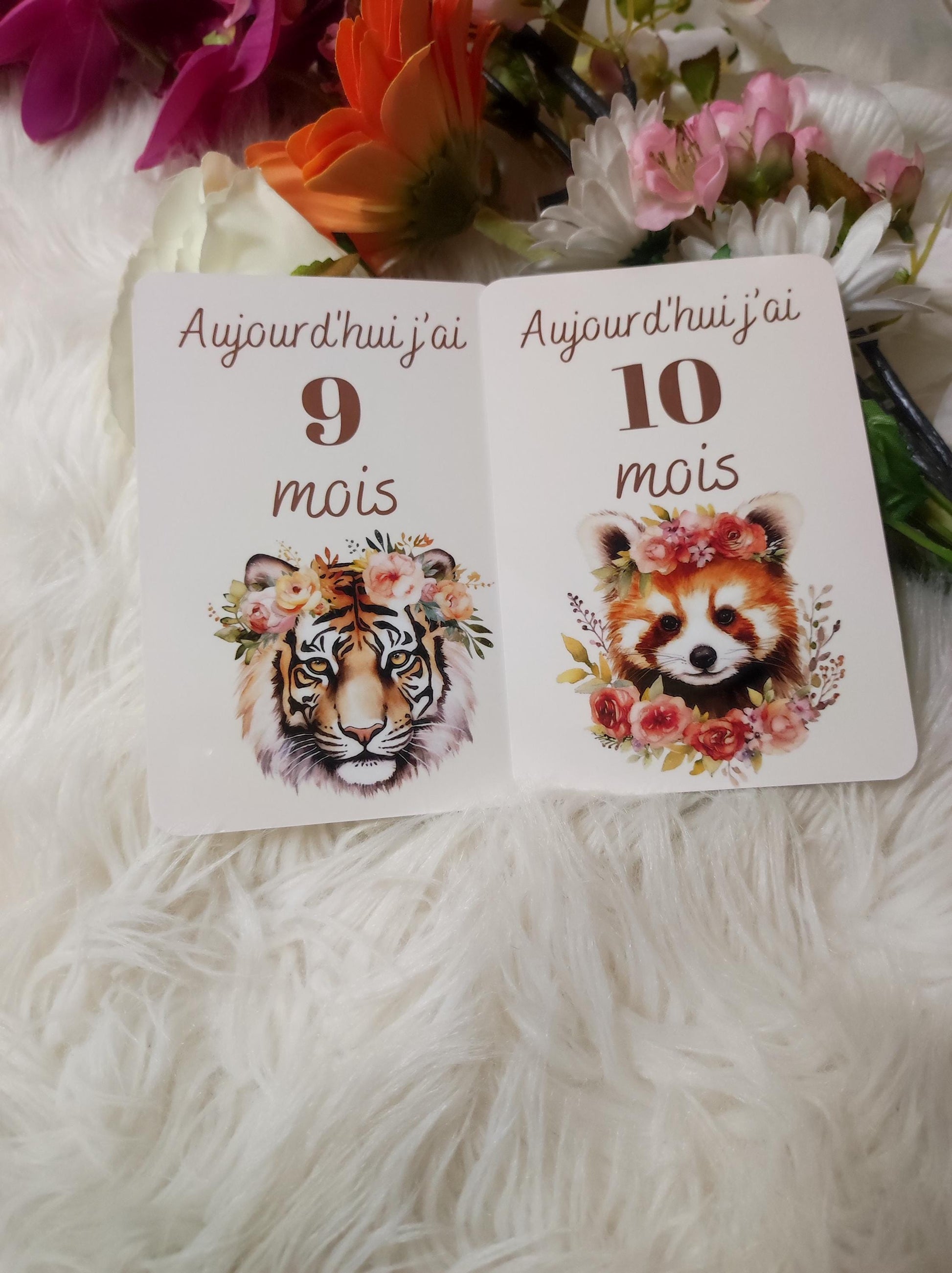 Carte étape bébé - 12 mois - naissance bébé - cadeau de naissance.