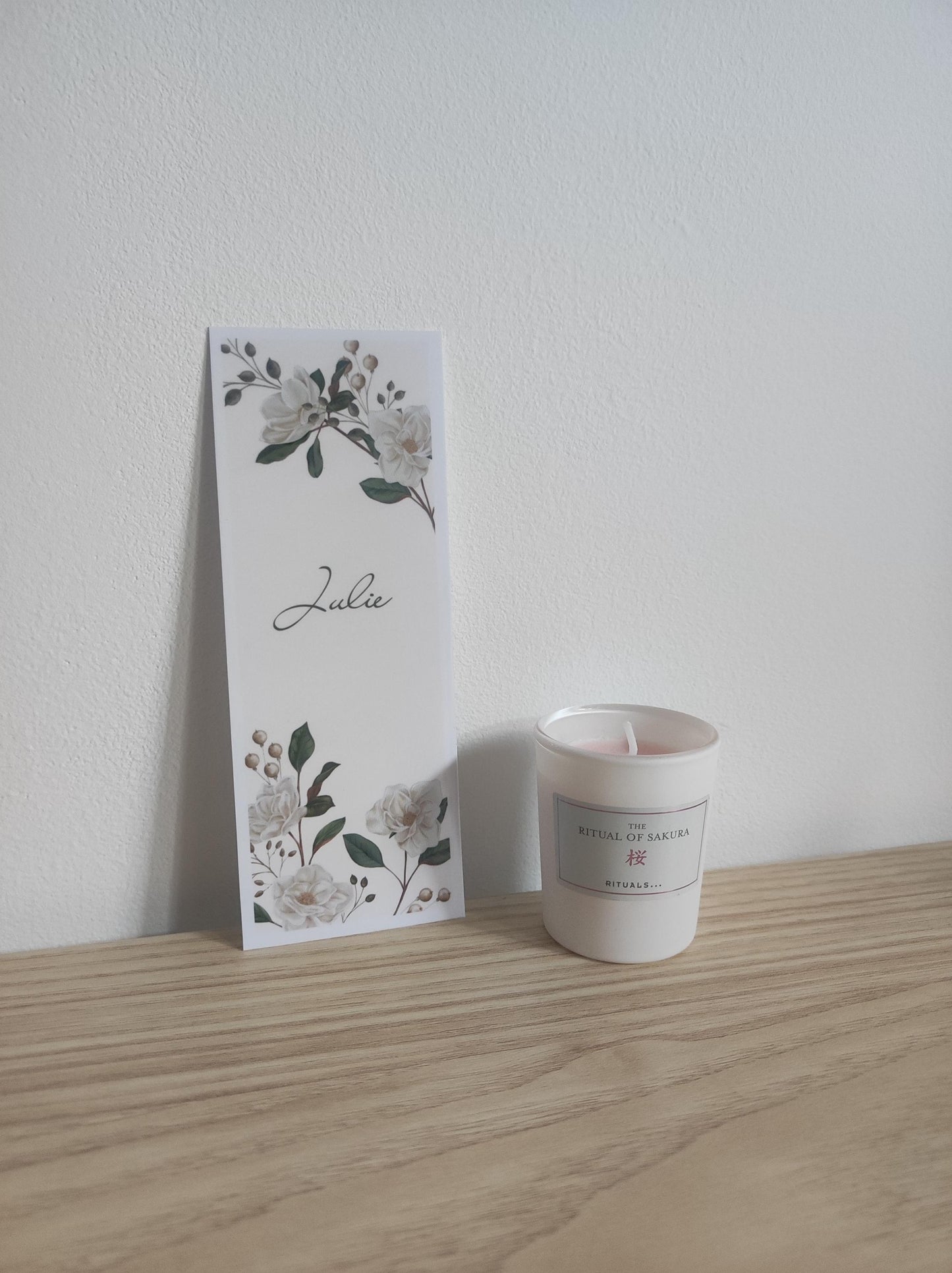 Marque-page fleural, personnalisée prénom