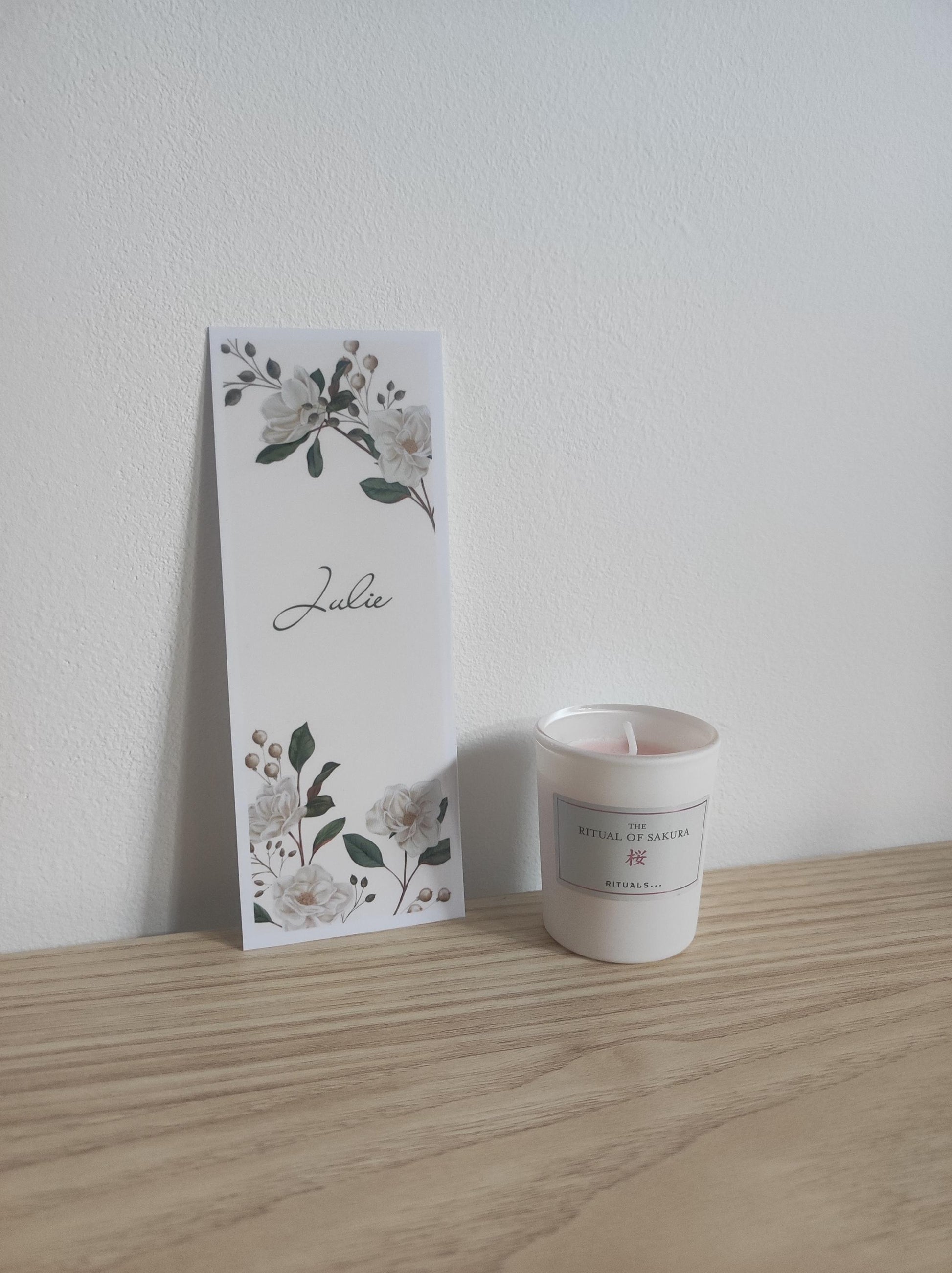 Marque-page fleural, personnalisée prénom