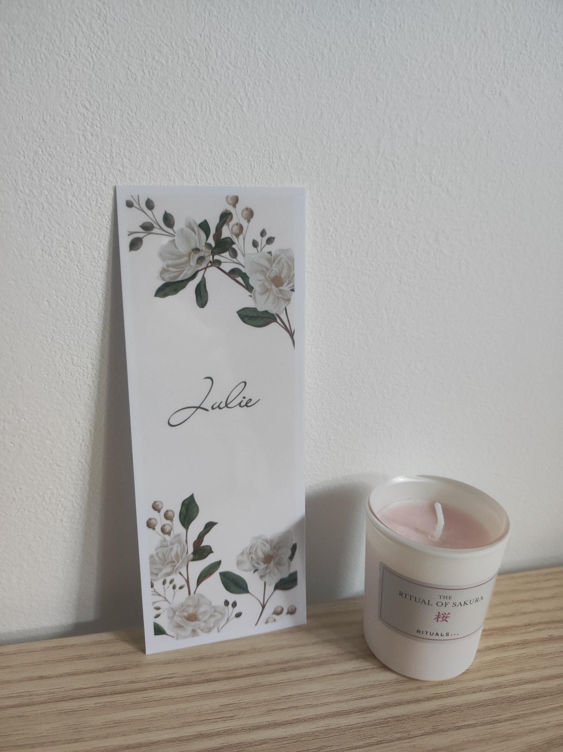 Marque-page fleural, personnalisée prénom