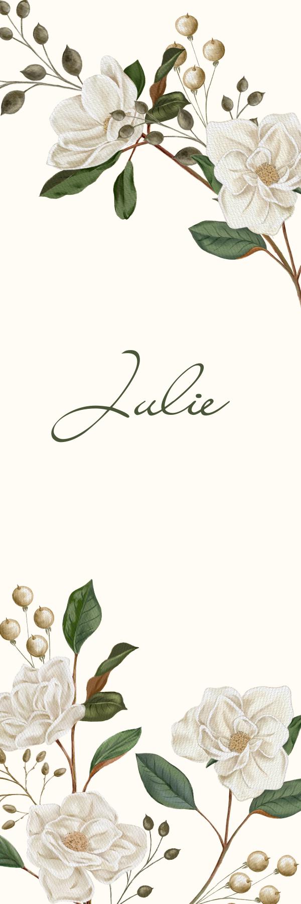 Marque-page fleural, personnalisée prénom