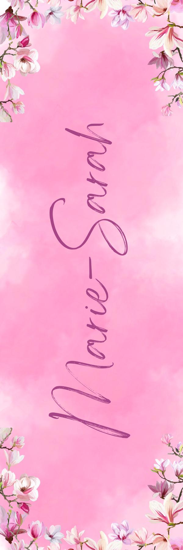 Marque-page fleural, personnalisée prénom