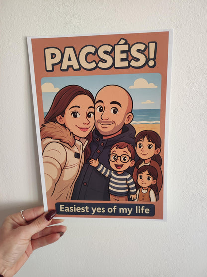 Portrait Cartoon Personnalisé à partir de Votre Photo | Affiche Numérique Style Dessin / Poupée | Idée Cadeau Unique