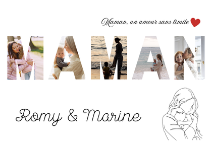 Affiche maman personnalisée - cadeau personnalisé maman avec photos