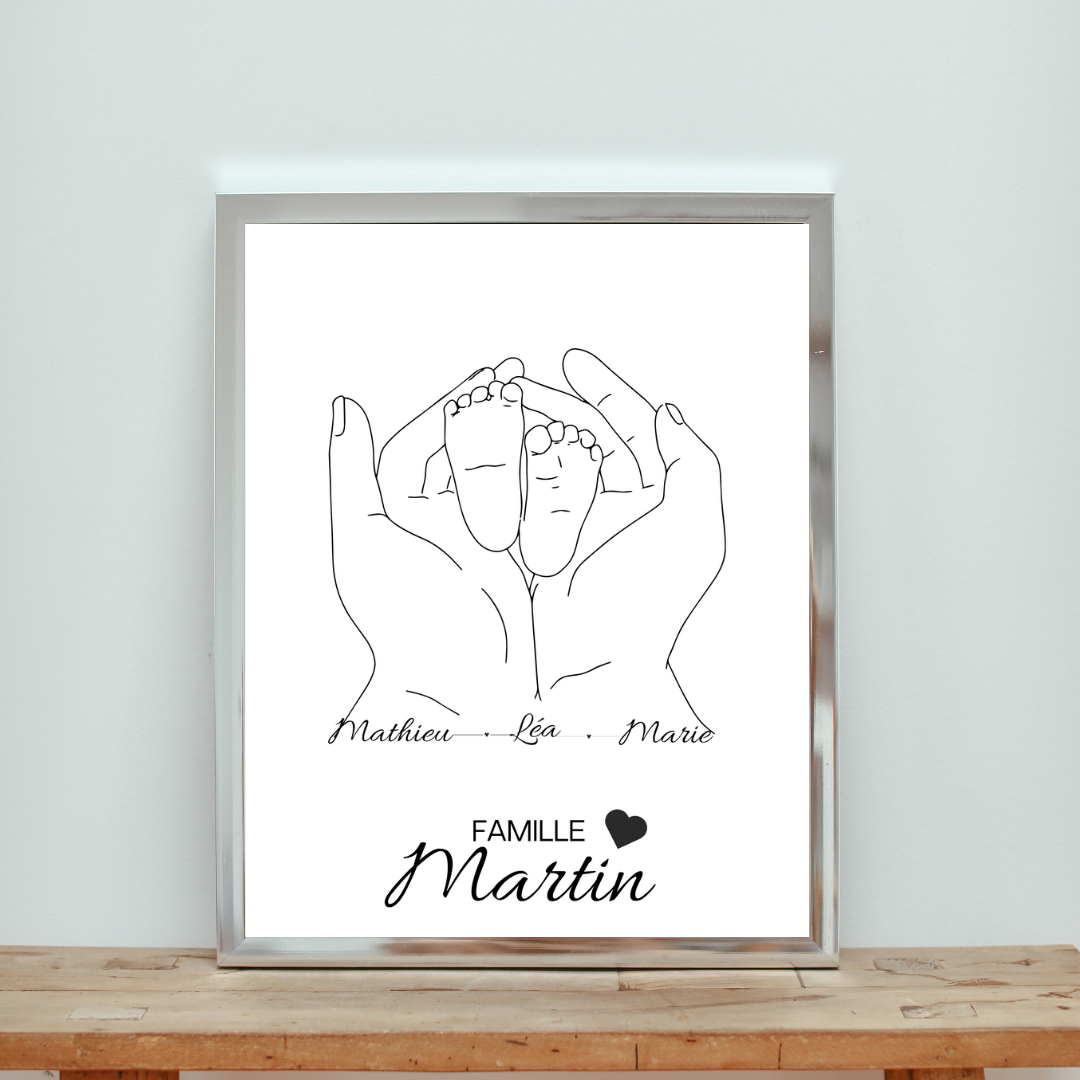 Affiche personnalisée famille - idée cadeau