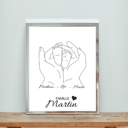 Affiche personnalisée famille - idée cadeau