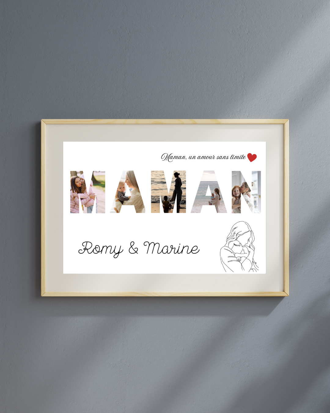Affiche maman personnalisée - cadeau personnalisé maman avec photos