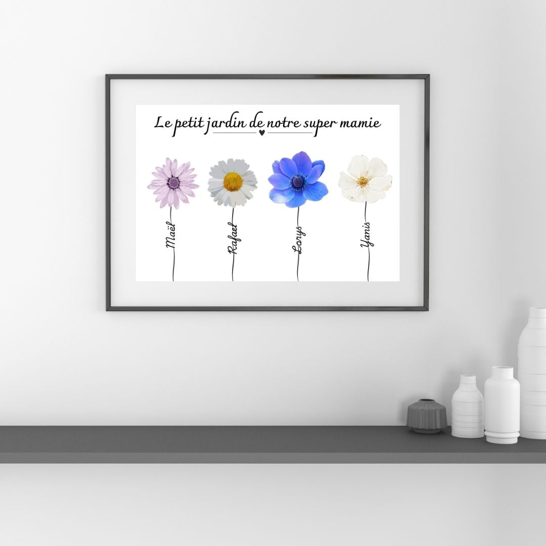 Affiche mamie personnalisée - cadeau mamie et petit enfants