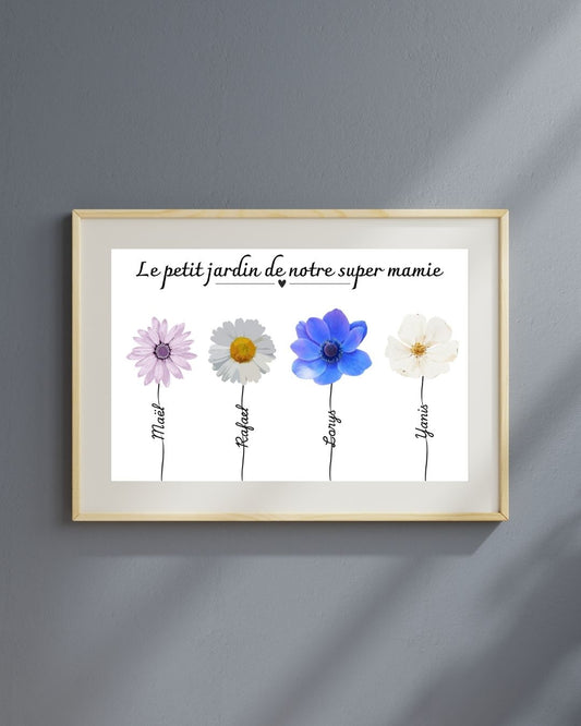 Affiche mamie personnalisée - cadeau mamie et petit enfants