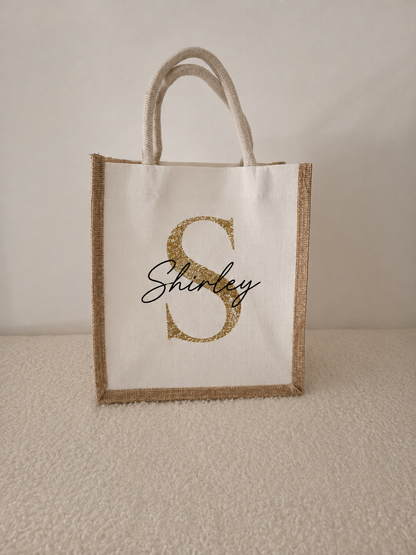 Sac en jute personnalisé, tote bag jute personnalisé une idée de cadeau