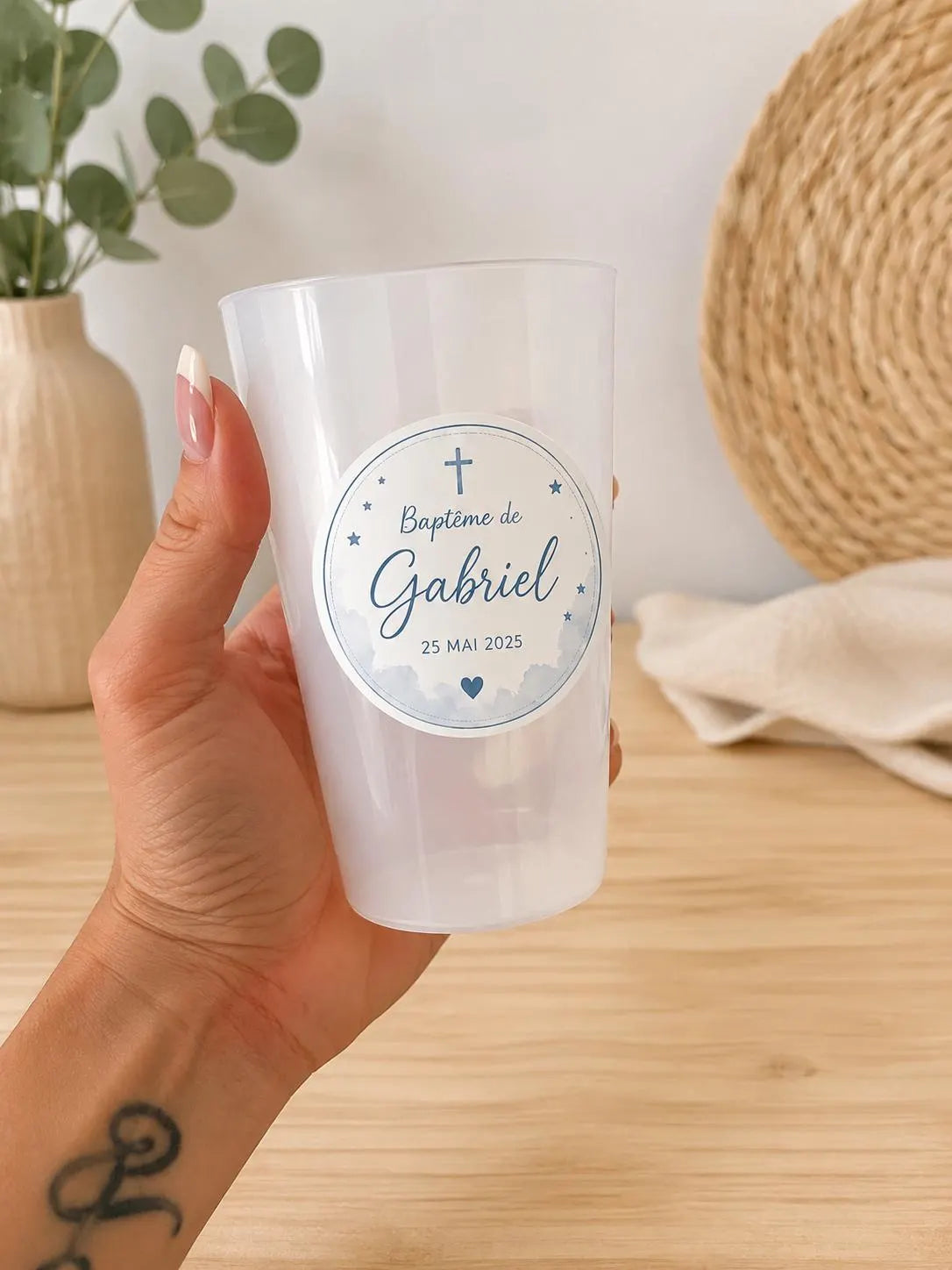Gobelets personnalisés – Mariage, Baptême, Anniversaire | Étiquette personnalisée incluse