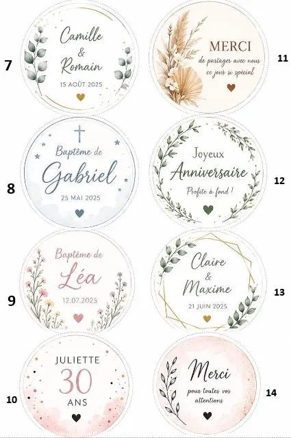 Gobelets personnalisés – Mariage, Baptême, Anniversaire | Étiquette personnalisée incluse