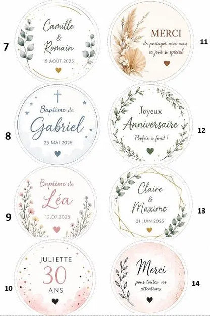 Gobelets personnalisés – Mariage, Baptême, Anniversaire | Étiquette personnalisée incluse