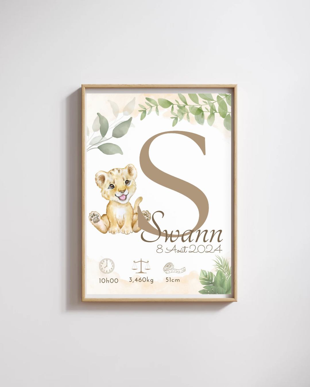 Affiche de naissance prénom personnalisé - affiche bébé