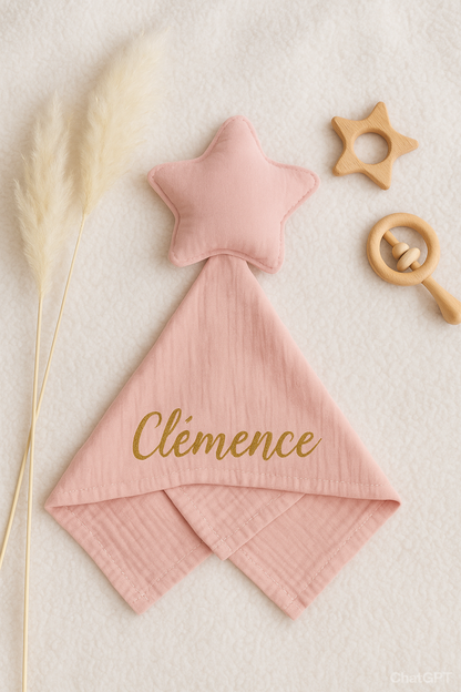 Doudou personnalisé, doudou étoile, doudou coton