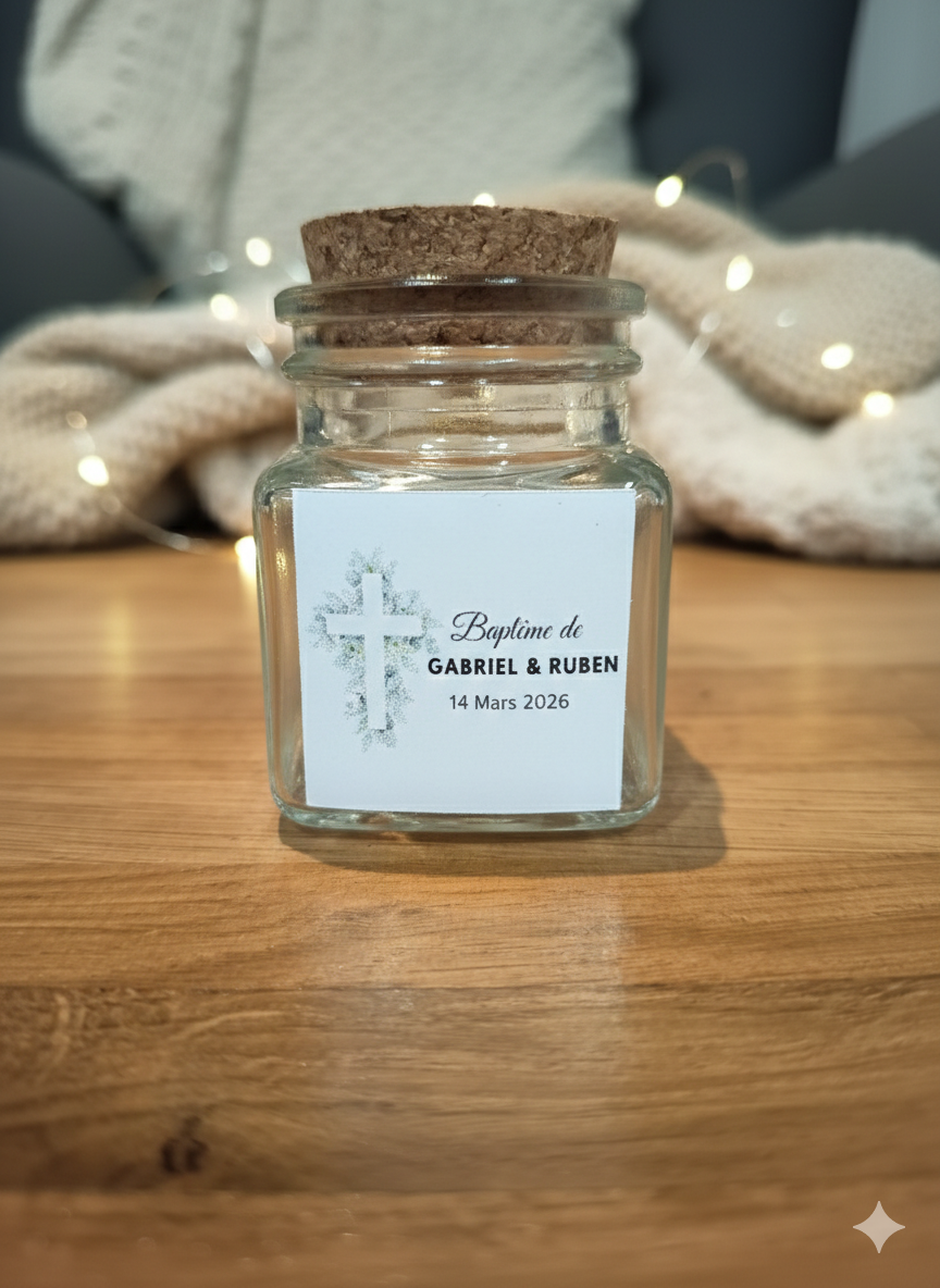 Pot a dragées pour baptême ou mariage